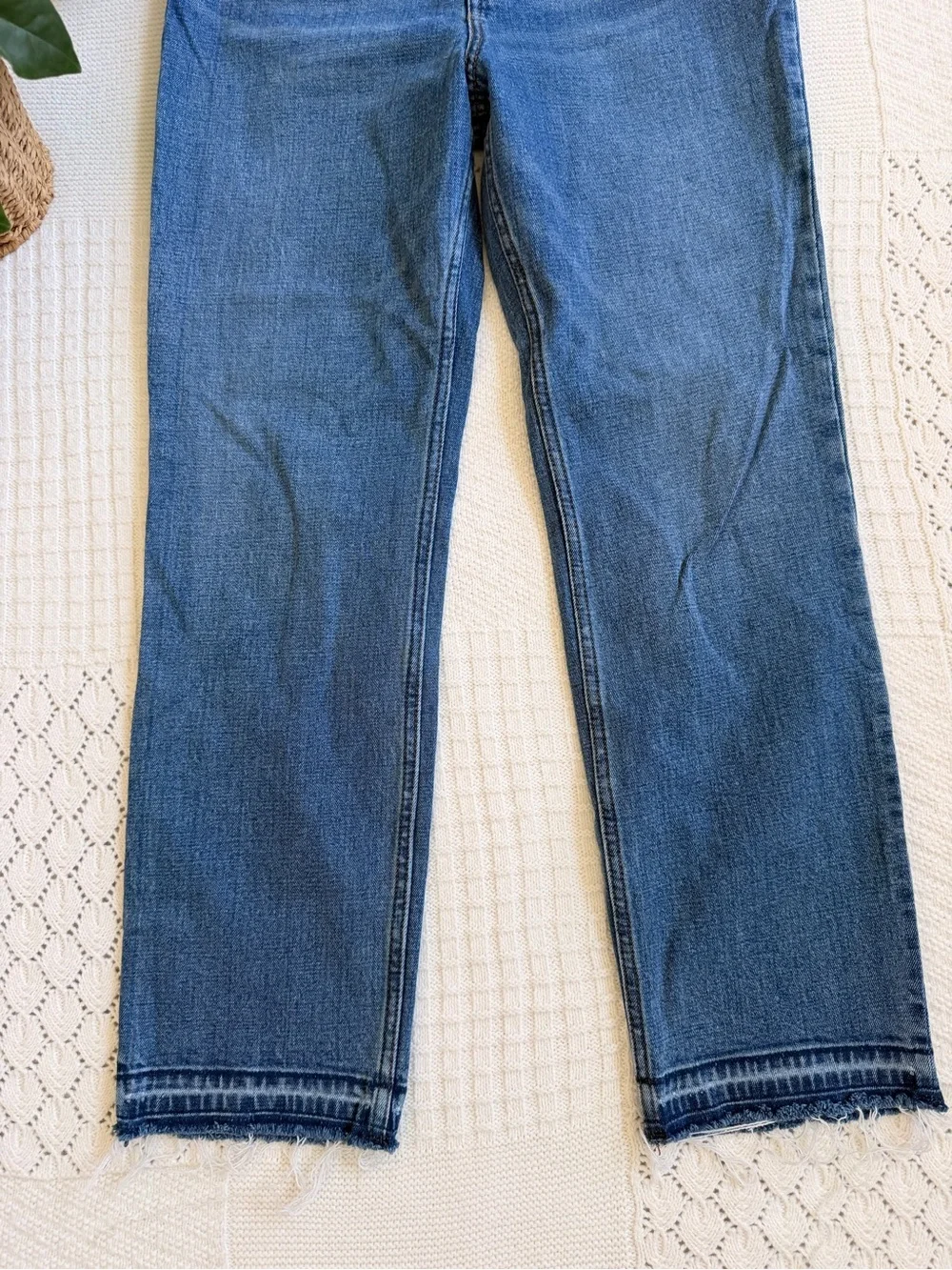 Abercrombie & Fitch Medium Blue Ultra High-Rise Ankle Straight Jeans